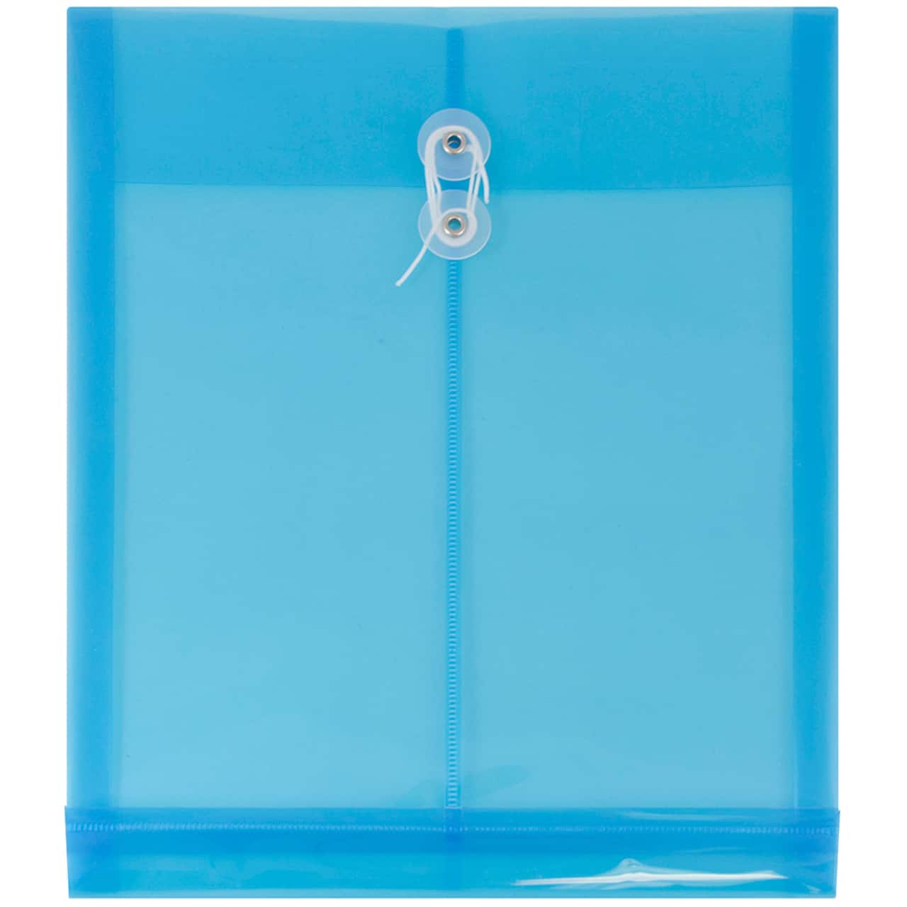 JAM Paper Letter Size Plastic Envelopes with Button & String Tie Closure, 12ct.